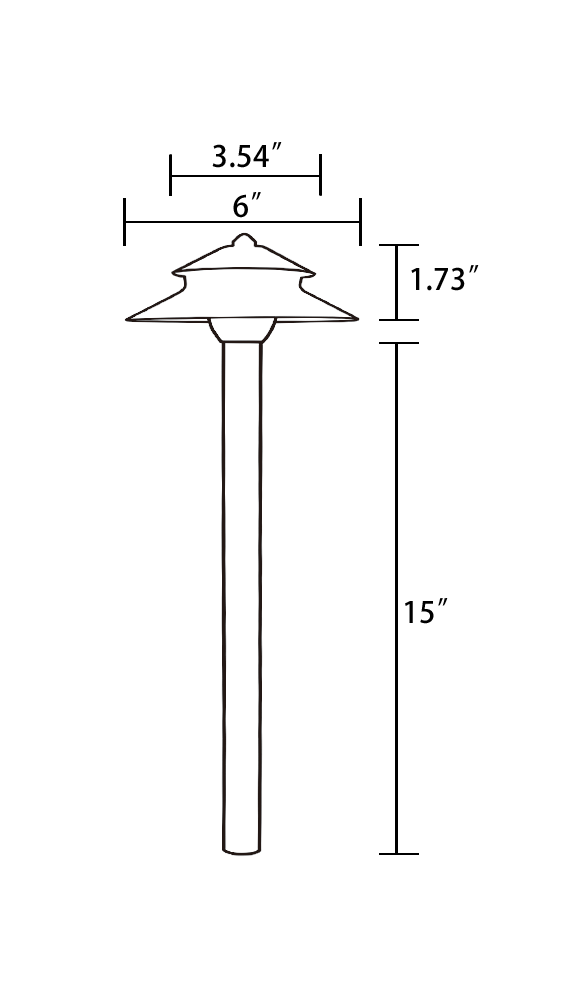 RPL-8904-BBR 컬러 황동 광택 황동 Pathway Light