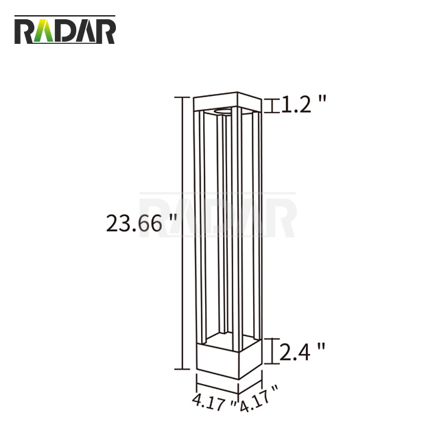 RPL-W6913 블랙 알루미늄 경로 조명 가로 경로 조명